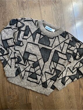 Vintage Logic Old Man Kids Sweater Made In USA Size Medium 10/12